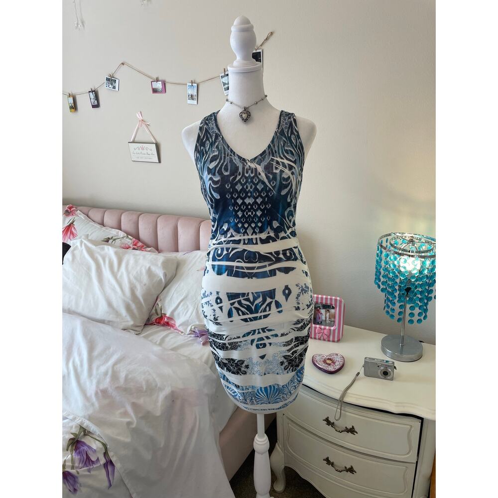 blue and white dress y2k